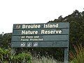 A directional sign at Broulee Island