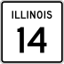 Illinois Route 14 marker