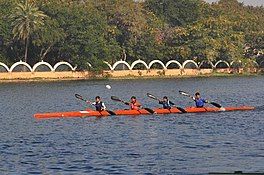 Children kayaking on the Lower Lake