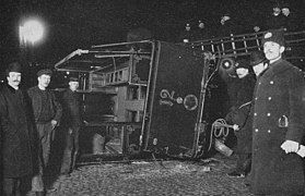 Derailed tram, Slussen, 1905.