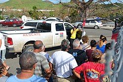 Residents of Río Cañas Abajo after Hurricane Maria in 2017