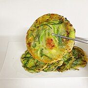 Garlic chive buchimgae (pancake)