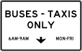 R3-14c Buses and taxis only (times and days) (overhead)