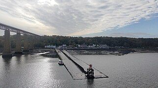 Hawes Pier, alongside the Forth Bridge. Southern terminus of cross-Firth ferry until 1964, now used for rescue service and pleasure craft.[17]