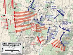 Initial Confederate assault on the Wheatfield