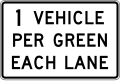 R10-29 1 vehicle per green each lane