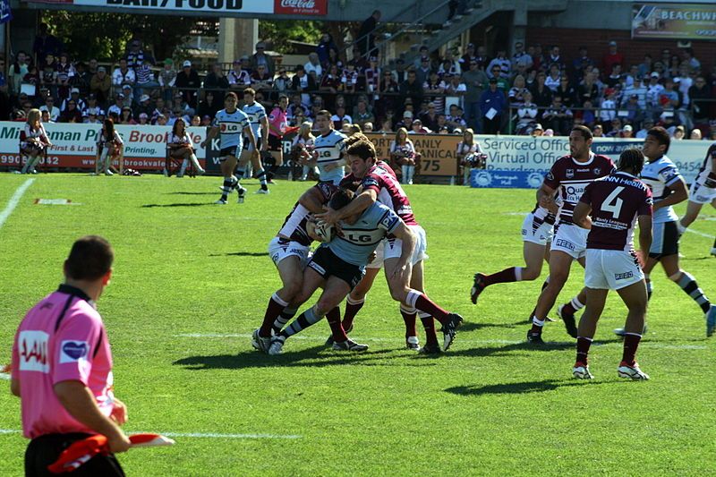 File:ManlySeaEagles CronullaSharks Tackle.JPG