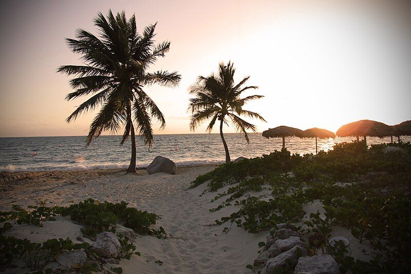 File:Tropical beach sunset.jpg