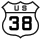 U.S. Route 38 marker