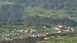 Zgornje Stranje with Zagorica and Kregarjevo in the background