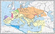 Map of Roman empire in 450