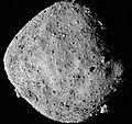 Image 10 101955 Bennu Photograph credit: NASA / OSIRIS-REx 101955 Bennu is a carbonaceous asteroid discovered by the Lincoln Near-Earth Asteroid Research project in 1999. Bennu has a roughly spheroidal shape, an effective diameter of about 484 m (1,588 ft), and a rough, boulder-strewn surface. It is a potentially hazardous object, with a cumulative 1-in-2,700 chance of impacting Earth between 2175 and 2199. It is named after the Bennu, an ancient Egyptian bird deity associated with the Sun, creation, and rebirth. This mosaic image of Bennu consists of twelve PolyCam images taken by NASA's OSIRIS-REx spacecraft from a range of 24 km (15 mi). The primary goal of the mission is to collect a sample from the asteroid's surface, which is scheduled to take place on October 20, 2020, and return the sample to Earth for analysis. More selected pictures