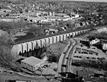 Aerial view of the Canton Viaduct in 1977