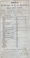 California Southern Railroad timetable, 1889