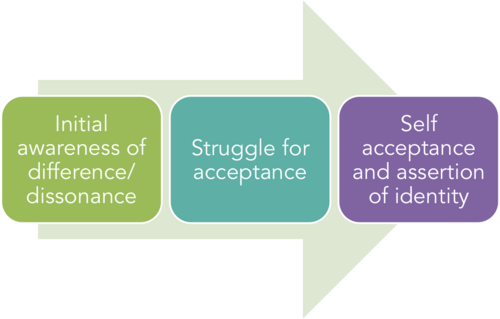 Kich's 3-stage developmental process of asserting a biracial/bicultural identity