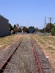 A new toilet block physically cuts the line near the former station