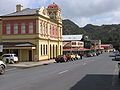 View of south side of Orr Street in Queenstown showing post office and other buildings