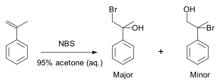 Regioselectivity in halohydrin formation