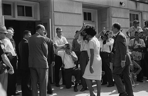 Vivian Malone at the conclusion of the Stand in the Schoolhouse Door