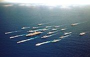 USS Abraham Lincoln carrier battle group during the RIMPAC exercises on 20 June 2000.