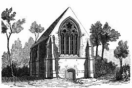 The priory, drawn in 1867