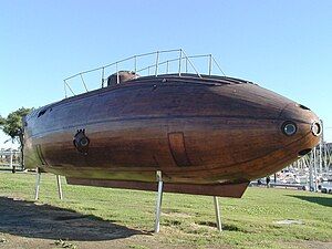 Ictíneo II replica at the harbour of Barcelona