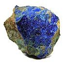 Linarite with caledonite, from Baker, El Dorado County, California US (Size 5.4 × 5.2 × 3.2 cm)