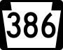 Pennsylvania Route 386 marker