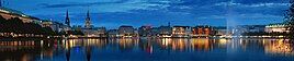 Inner Alster Lake at dusk