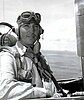 Lieutenant Commander James D. Ramage in an SBD Dauntless aboard the USS Enterprise during World War II