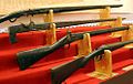 Matchlock arquebuses, flintlock musket, percussion cap rifle and double barreled shotgun of medieval and early modern ages