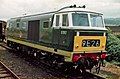 Class 35 Hymek (no. D7017) restored to 1960s green and lime livery