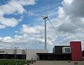 DKIT Black Box Theater, Campus Restaurant and wind turbine. September 2008.