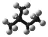 Ball and stick model of isopentane