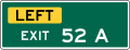 E1-5hP 1 or 2 Digit Left Exit Number with single letter suffix (plaque)