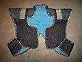 Antique Japanese (samurai) manju no wa. Kusari (chain armour) and kikko (small hexagon armour plates) sewn to cloth.