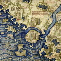 The "City of Mogadishu" on Fra Mauro's medieval map.