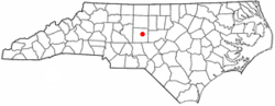 Location of Franklinville, North Carolina