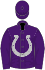 Purple, silver horseshoe, purple cap