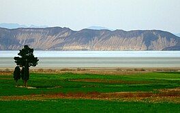 Aerial view of Lake Bakhtegan