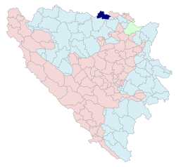 Location of Brod within Bosnia and Herzegovina