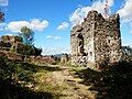 Ruins of the central castle, the keep visible on the hillock to the left