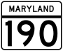 Maryland Route 190 marker