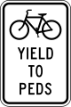 Bikes yield to pedestrians