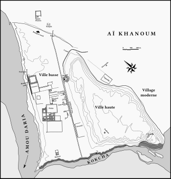 A plan of the layout of Ai-Khanoum.