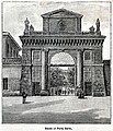 Porta Serio in 1896, with the toll booths, taken from "Le cento città d'Italia," monthly illustrated supplement of the Secolo, Sonzogno Editore, 1896