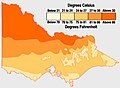 Average January maximum temperatures: Victoria's north is almost always hotter than coastal and mountainous areas.