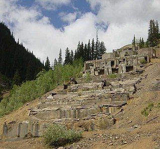 Remains of the old ore mill in Eureka, Colorado