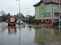 flooded Włocławska street in Koło, Poland