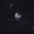 Antennae Galaxies NGC 4038 & NGC 4039 are a pair of interacting galaxies in the constellation Corvus.